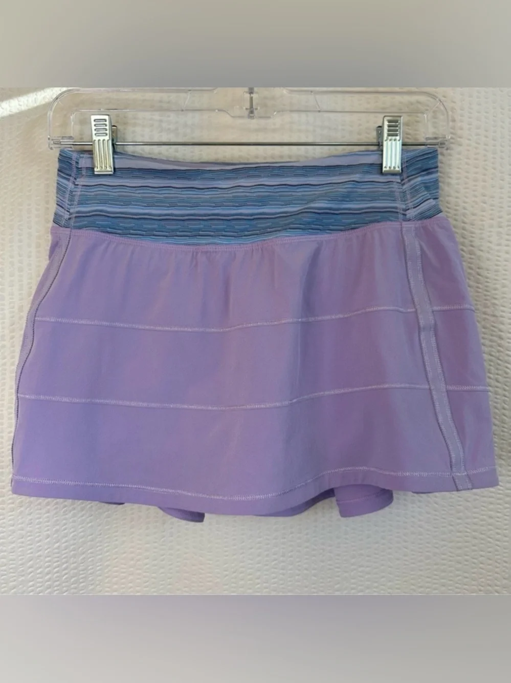 Lululemon Pace Rival Skirt Skort Lilac Wave Twist Caspian Blue Tennis Size 4